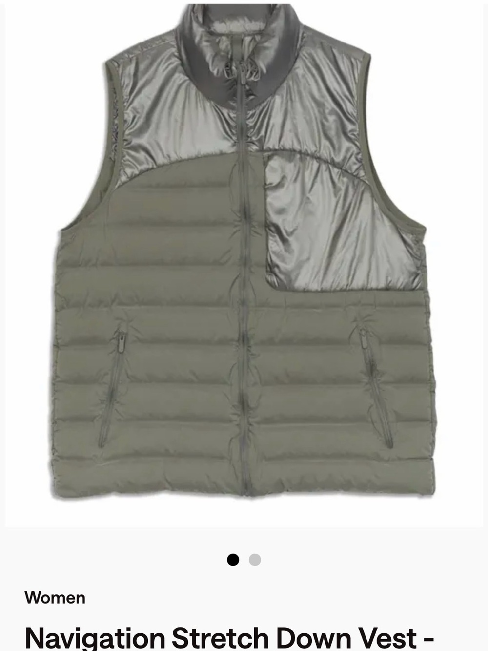 lululemon athletica Olive Two-Tone Puffer Vest